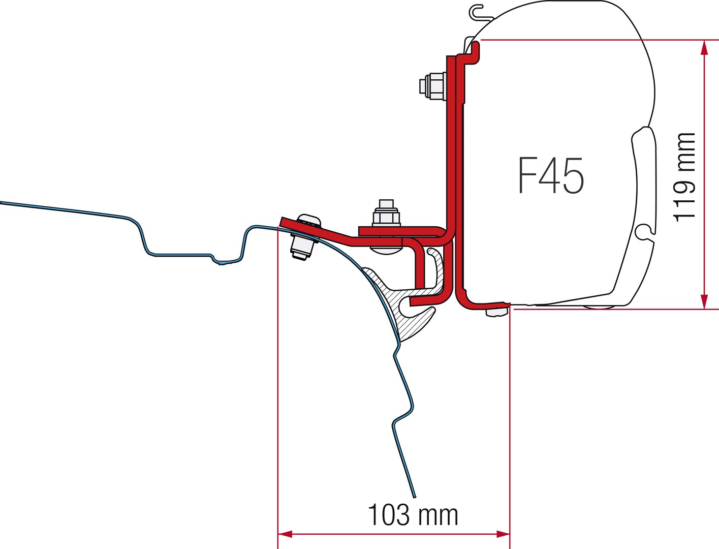 Adapter VW T5 Brandrup (A)