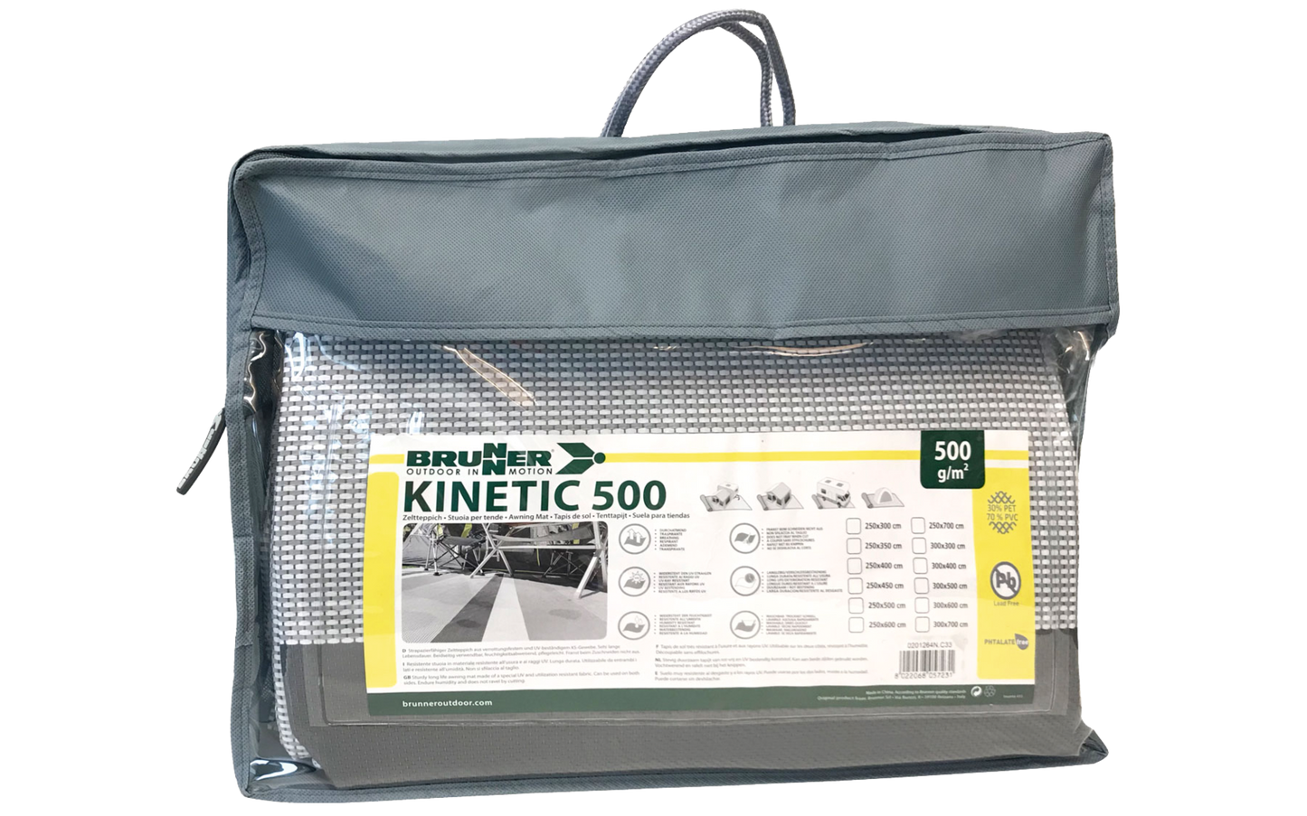 Zeltteppich KINETIC 500 grau 250x400cm