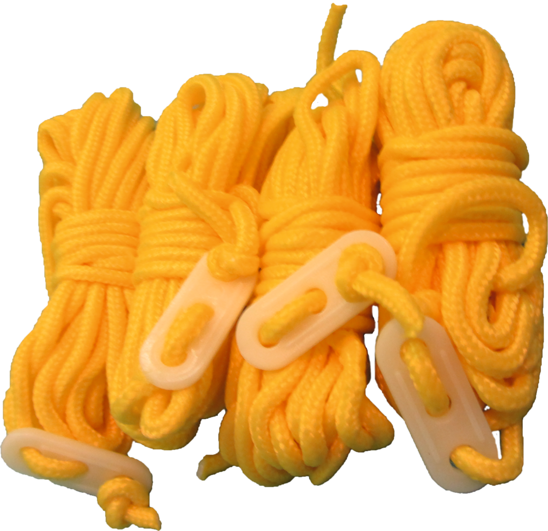 Zeltleinen gelb 4 mm, 4 m - 4er-Pack