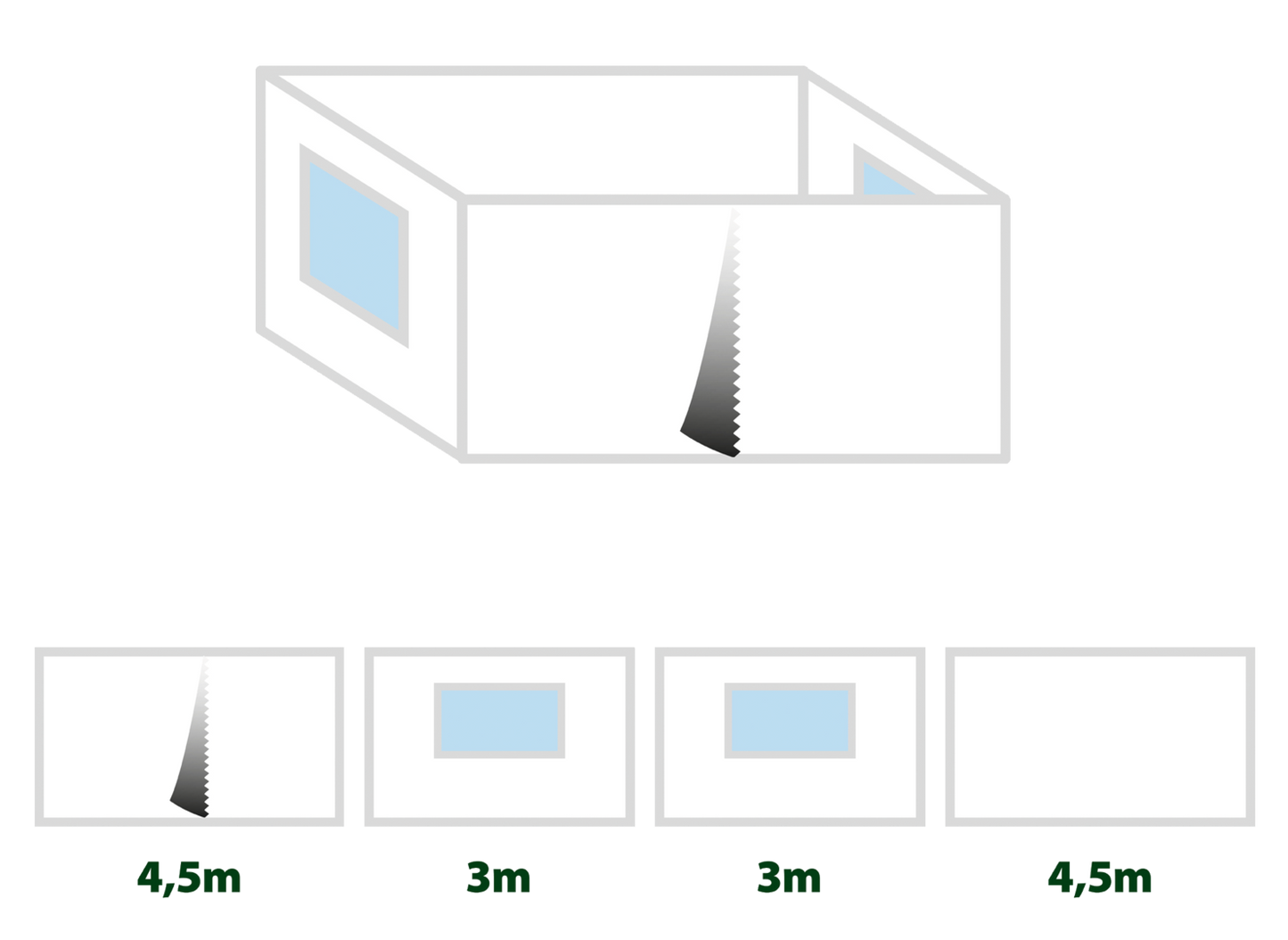 Seitenwand Zebo Enjoy 2-Pro 3x4,5