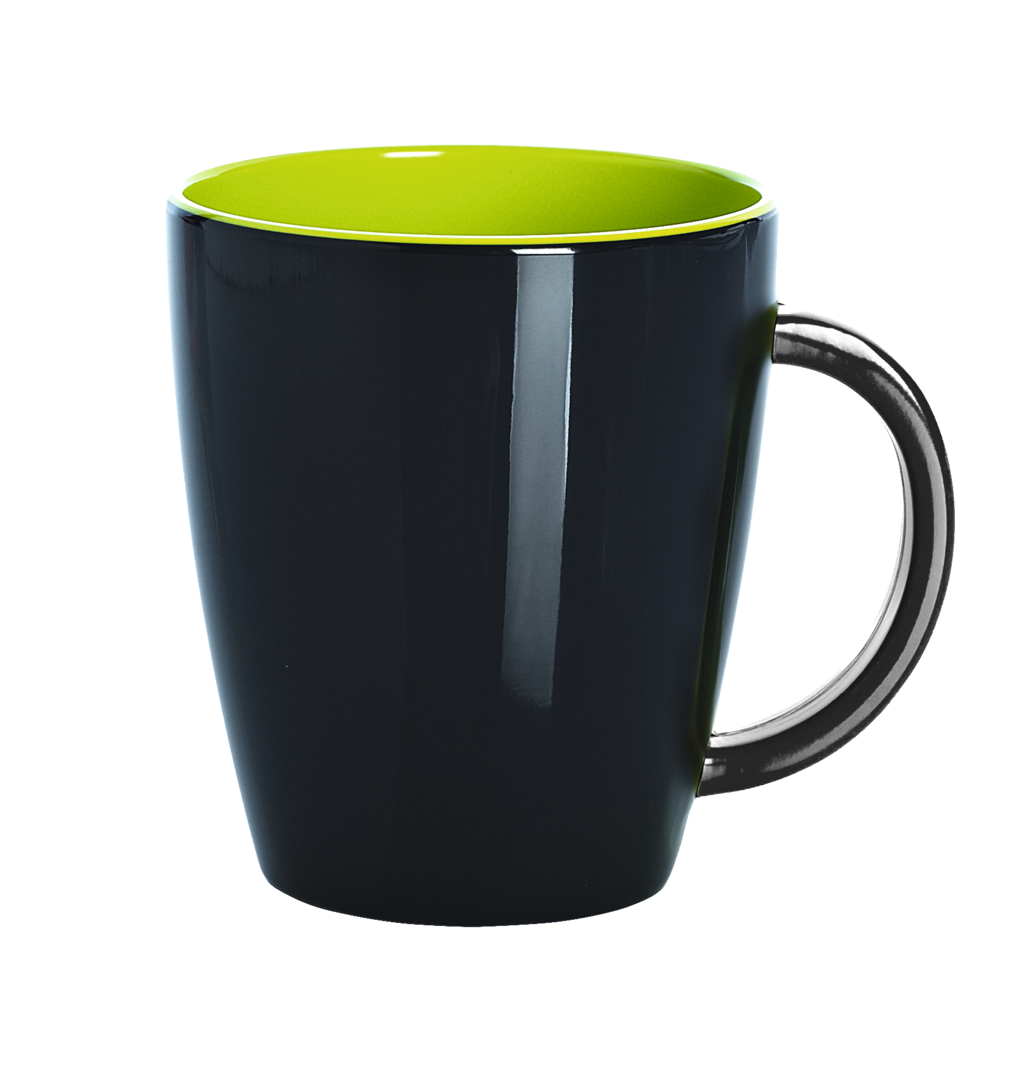 Henkelbecher lemon-grau (R)