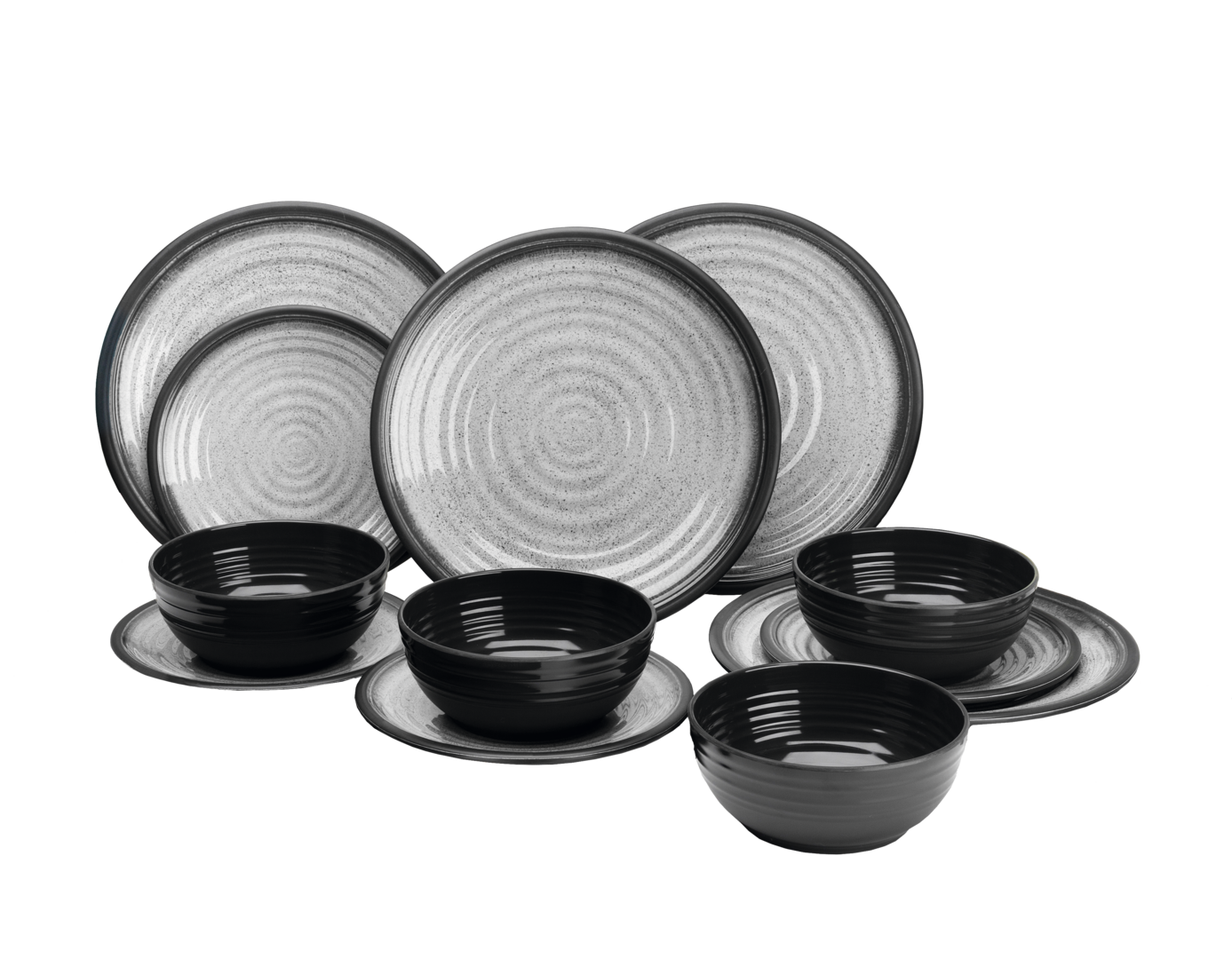 Melamin-Set Premium Granite-Grey