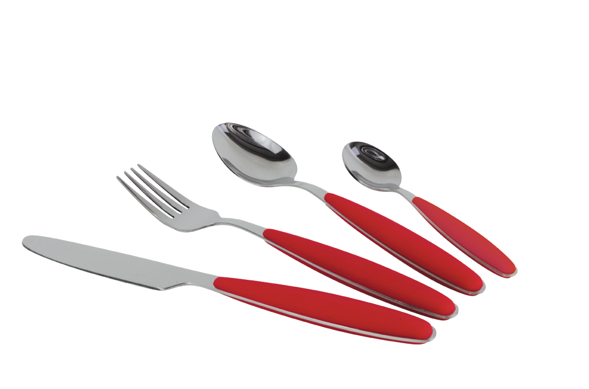 Besteckset Edelstahl, rot (R)