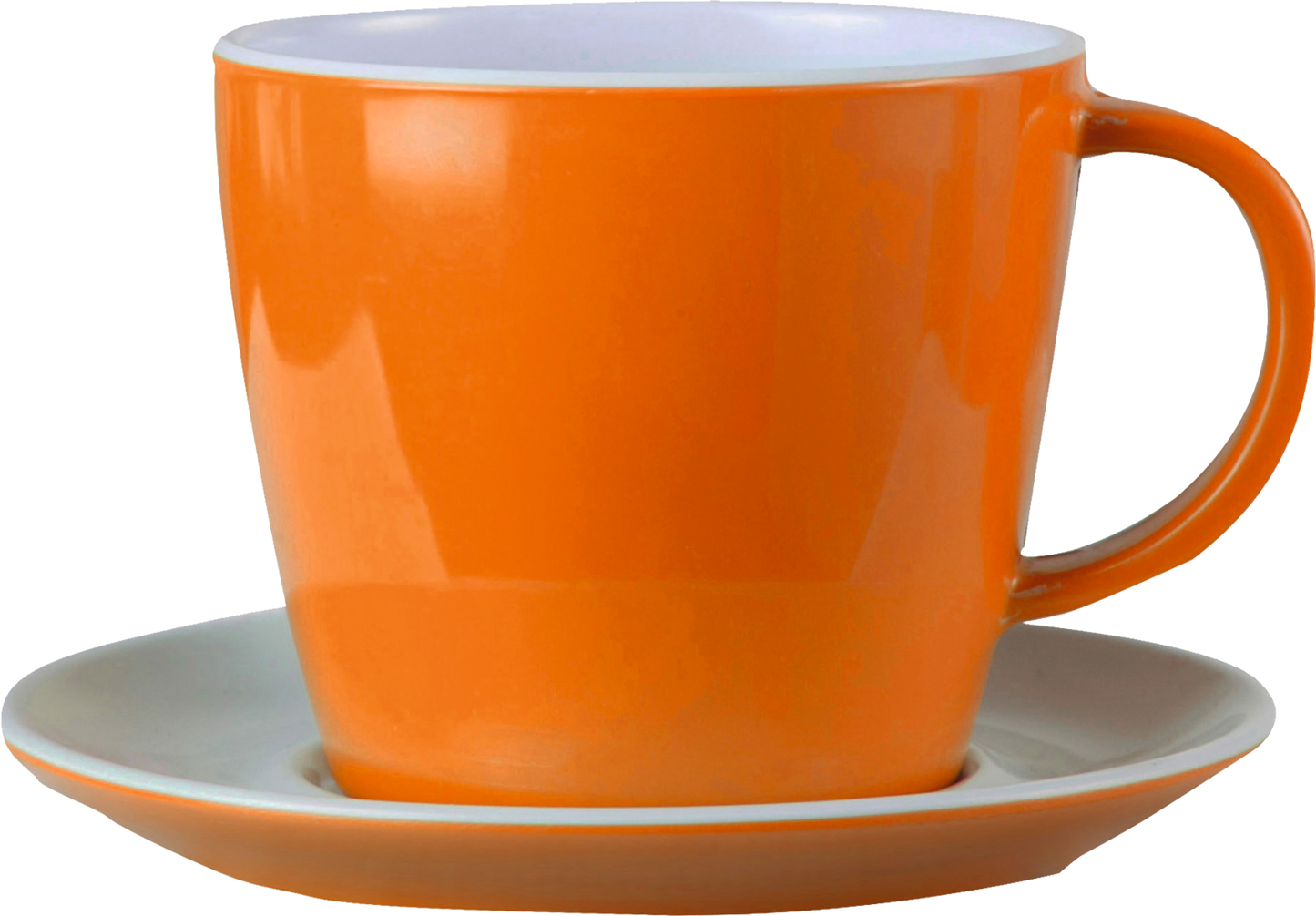 Tasse mit Untertasse orange