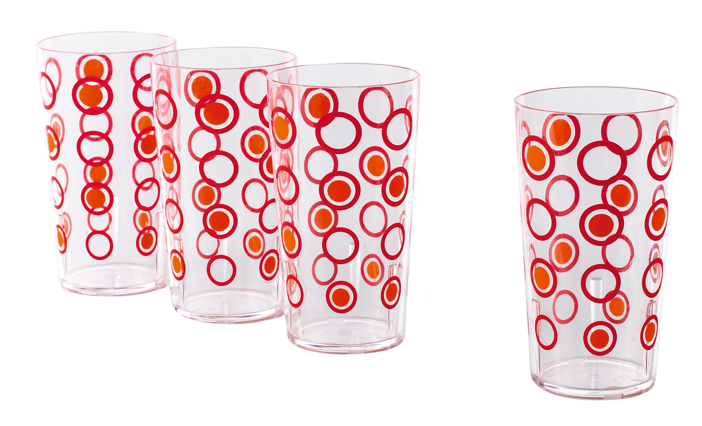 Gläser 3+1 rot-orange (R)