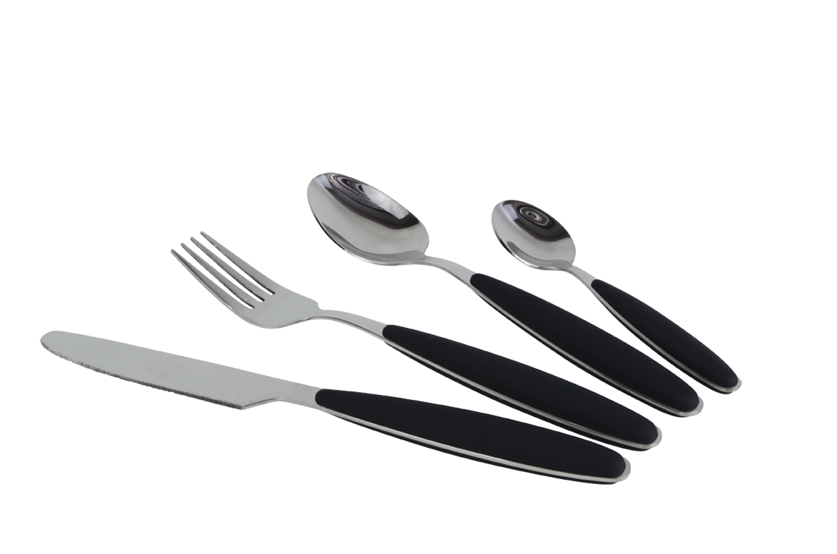 Besteckset Edelstahl, schwarz (R)