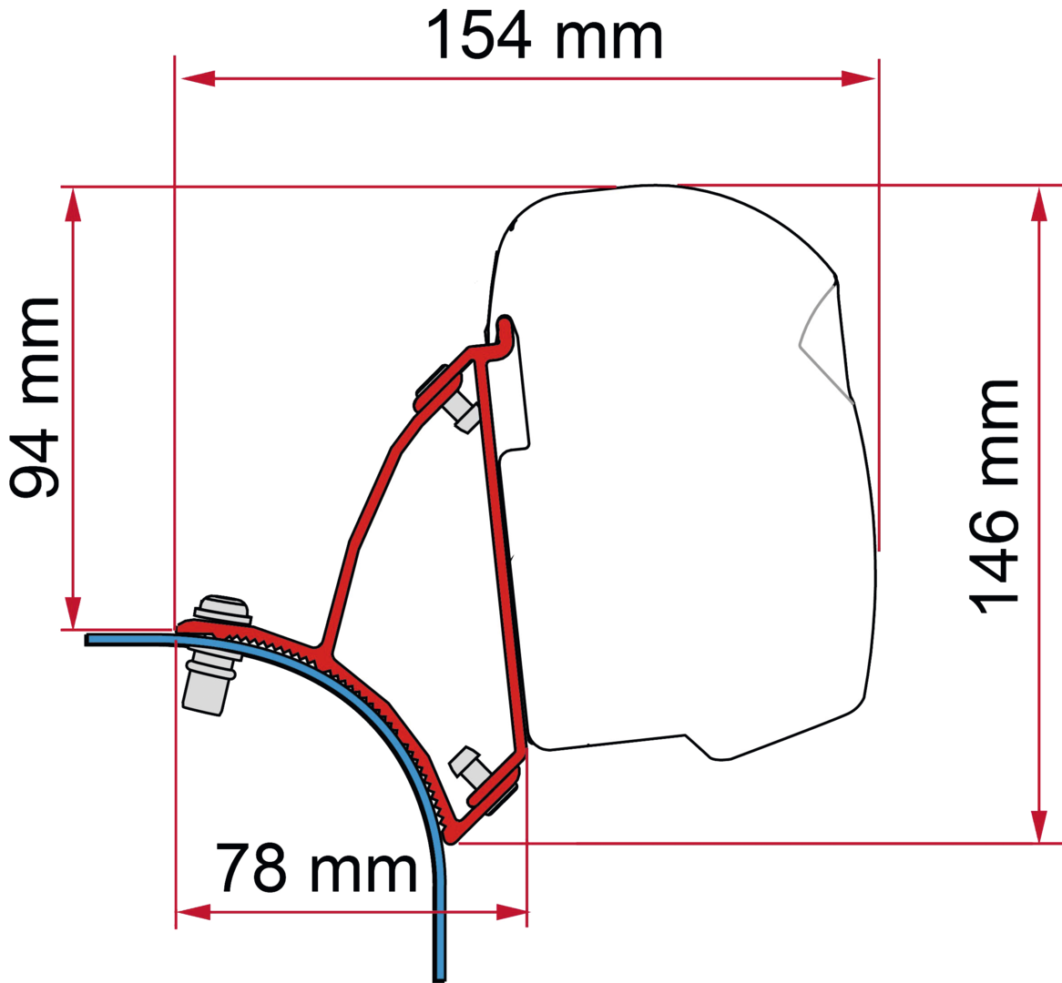 Adapter F43 Kit VW T5-T6 Lift Roof