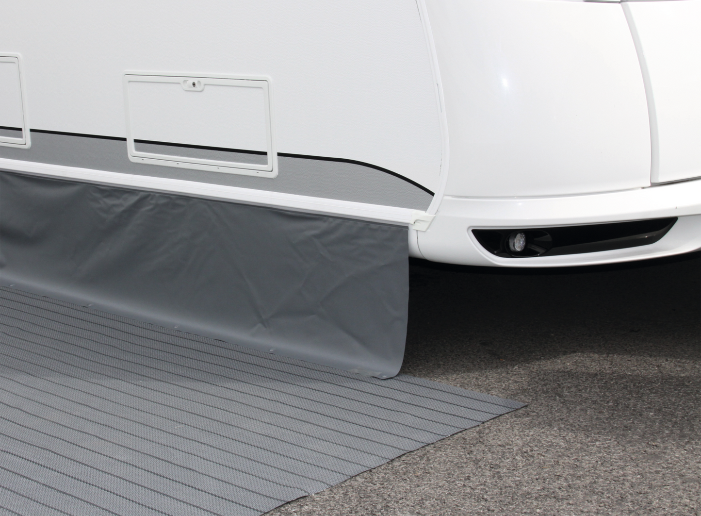 Bodenschürze Folie hellgrau 300 cm