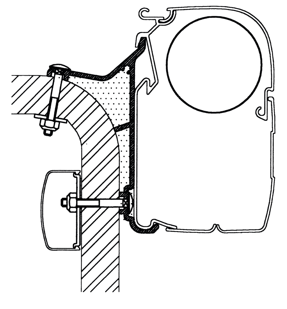 Adapter Hymer B2-Klasse, 350 cm (S) (B)