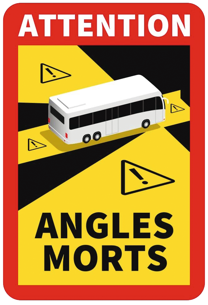 Aufkleber Toter Winkel FR Bus (3er-Set)