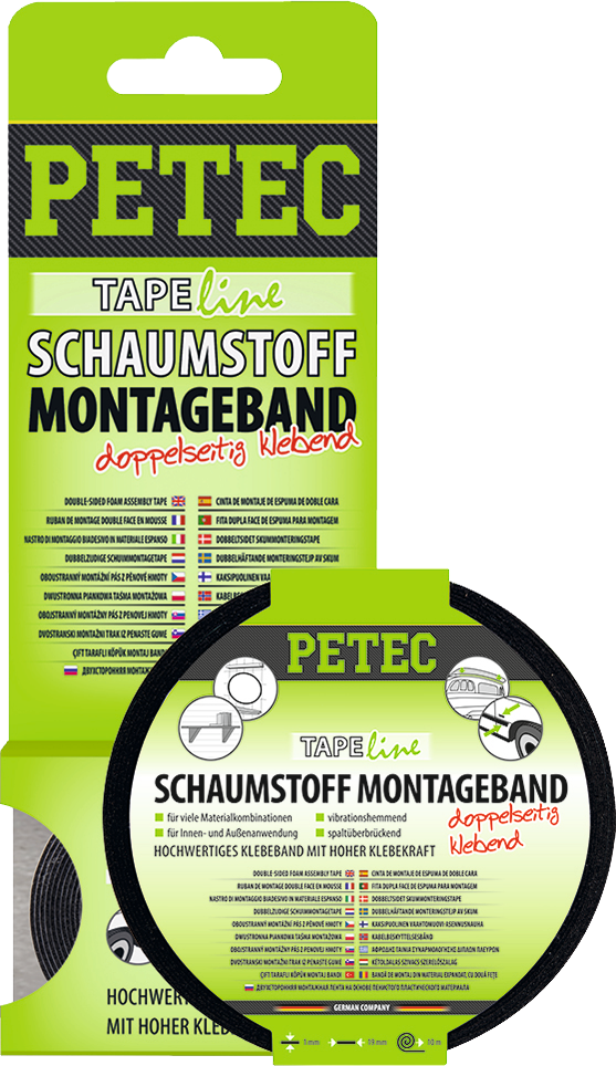 Schaumstoff-Montageband schwarz 2 m