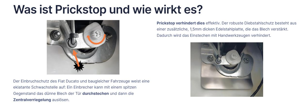 Prickstop Ducato Fahrertür