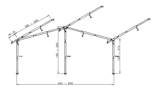 Gestänge Bungalow Stahl  (R)