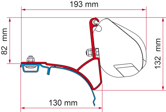 Adapter F35 VW T5 Multivan (2x12 cm) (A)