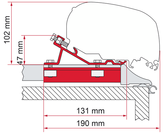 Adapter Fixing-Bar F80-F65