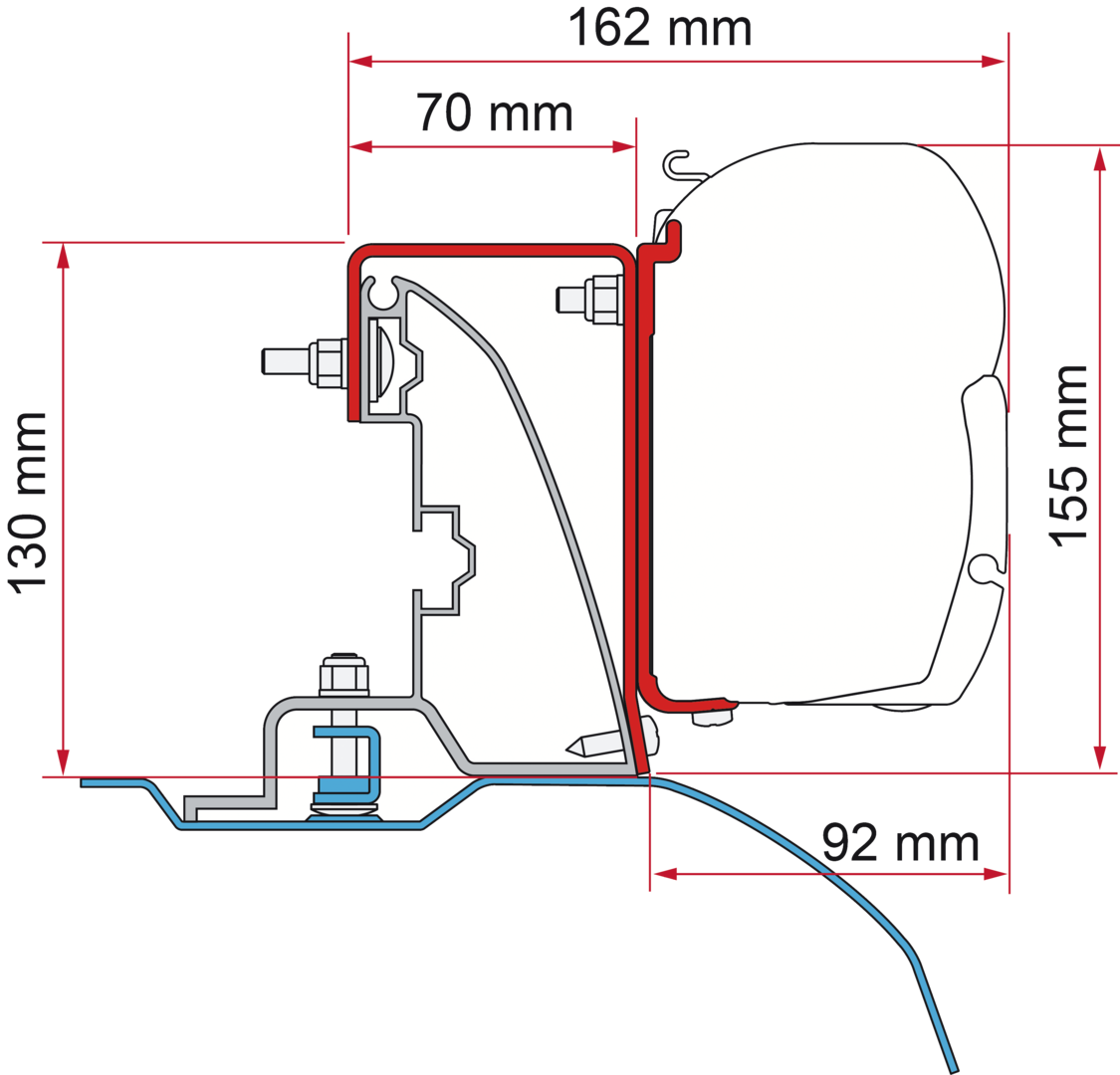 Adapter FD ab 07 H2 Roof Rail