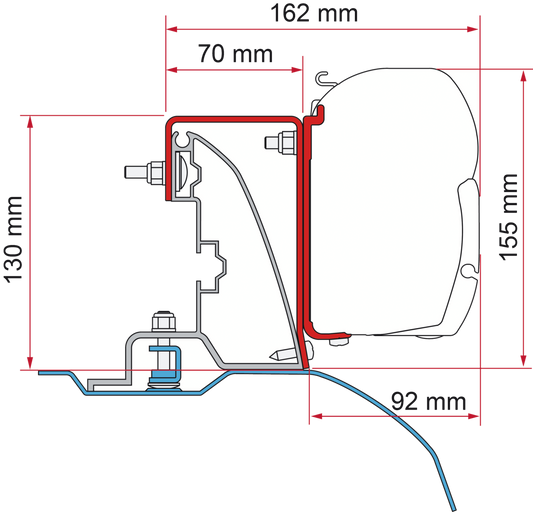 Adapter FD ab 07 H2 Roof Rail