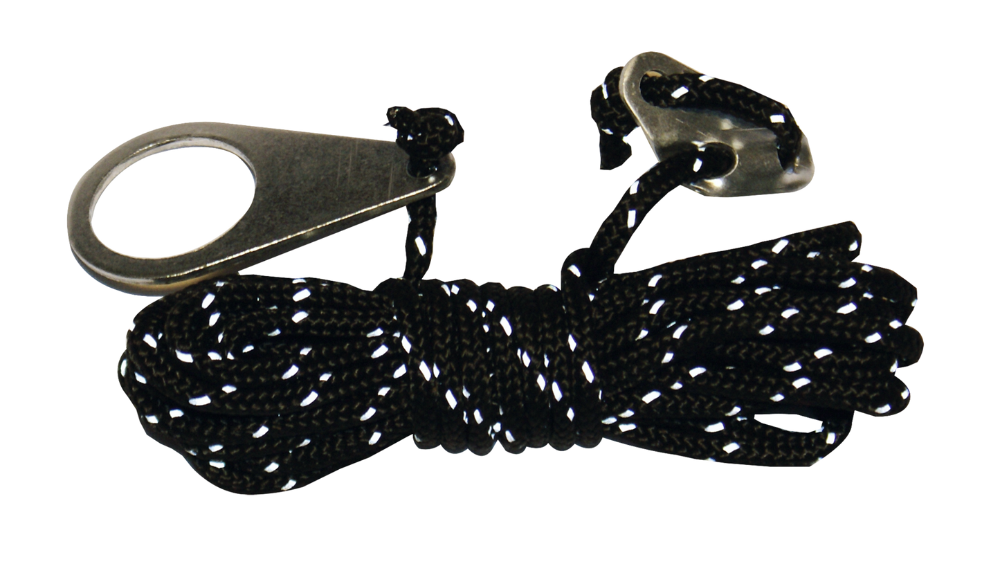 Zeltleinen schwarz, reflekt., (4er-Pack)