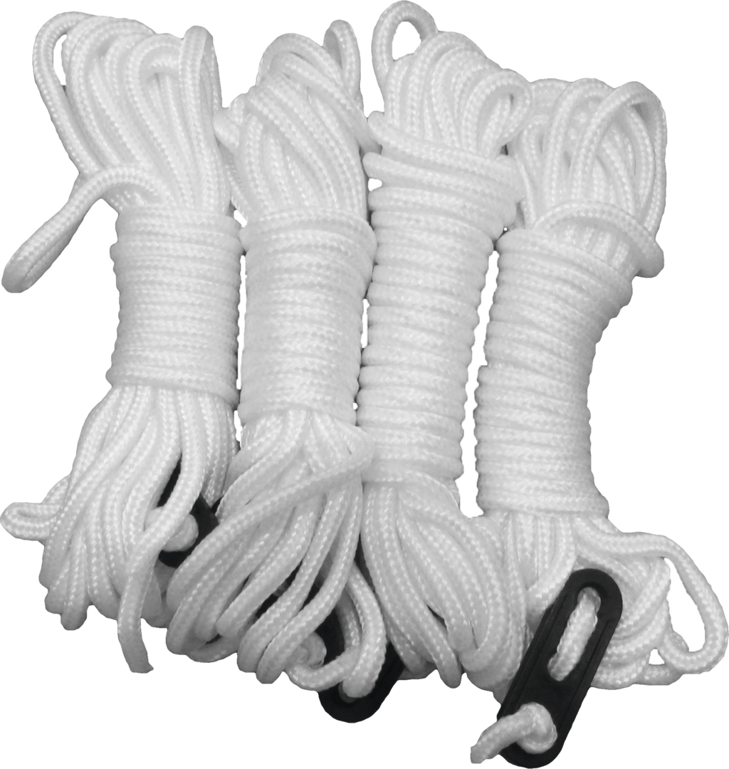 Zeltleinen weiß 4 mm, 4 m - 4er-Pack