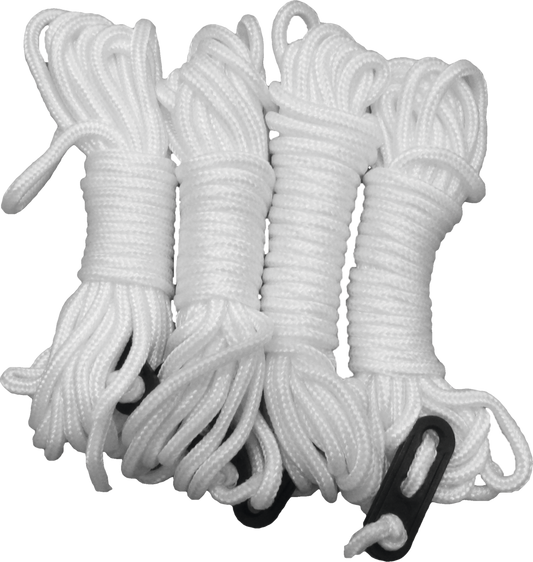 Zeltleinen weiß 4 mm, 4 m - 4er-Pack