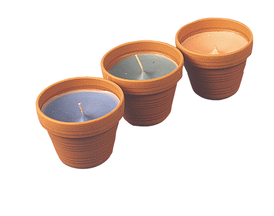 Citronella-Kerzen-Tontöpfe (3er-Pack)