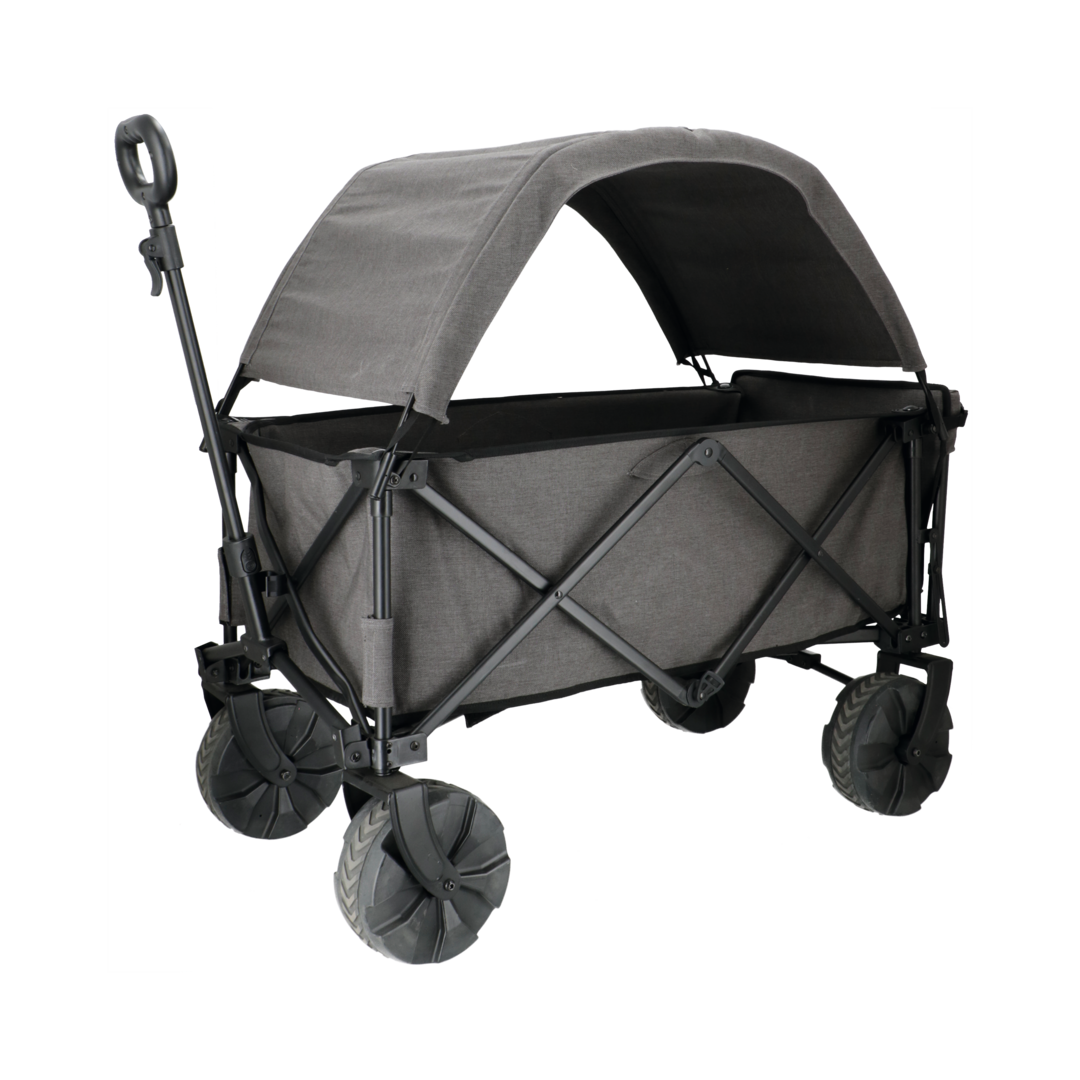 Bollerwagen BURANO mit Dach grau(A)