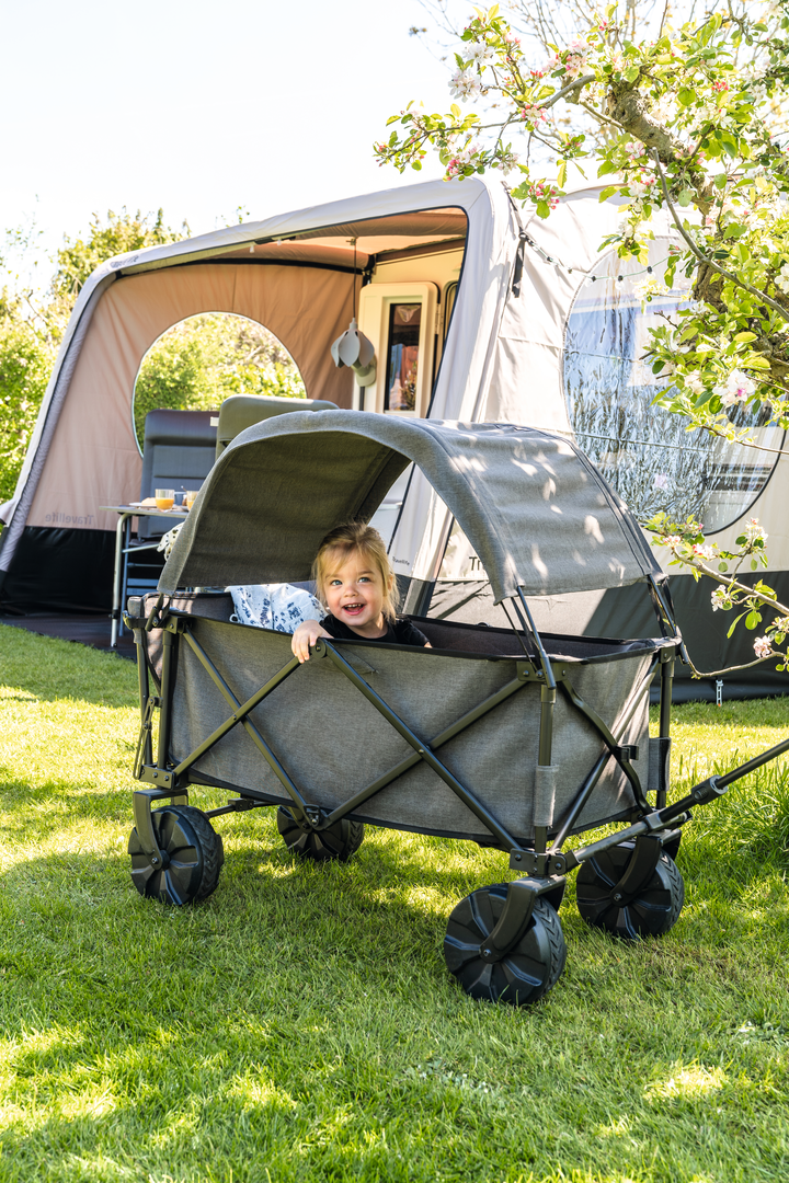 Bollerwagen BURANO mit Dach grau(A)