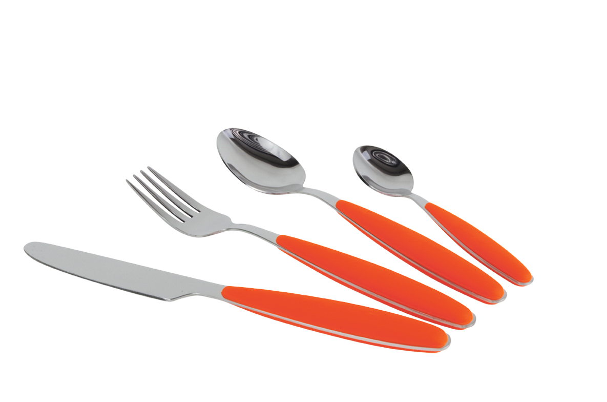 Besteckset Edelstahl, orange (R)