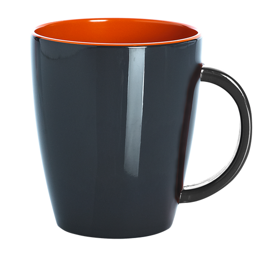 Henkelbecher grau-orange (R)