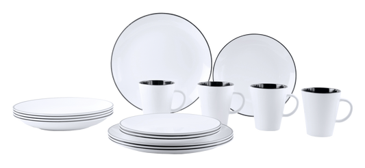 Melamin-Set LINEA schwarz 16 tlg. (R)