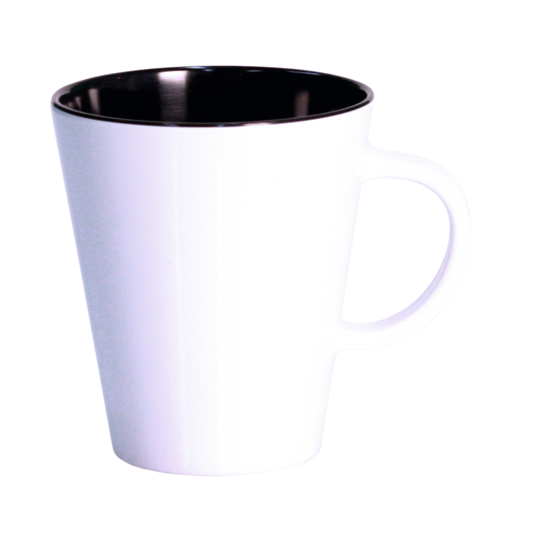 Henkelbecher LINEA weiß-schwarz (R)