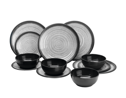 Melamin-Set Premium Granite-Grey