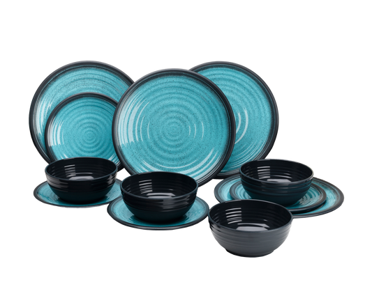 Melamin-Set Premium Granite-Aqua