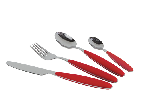 Besteckset Edelstahl, rot (R)
