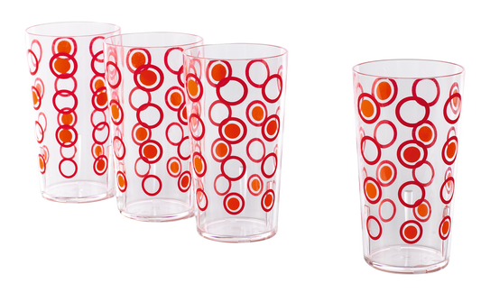 Gläser 3+1 rot-orange (R)