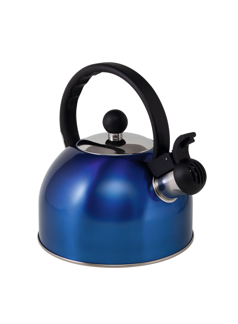 Flötenkessel Edelstahl blau 1,5 l