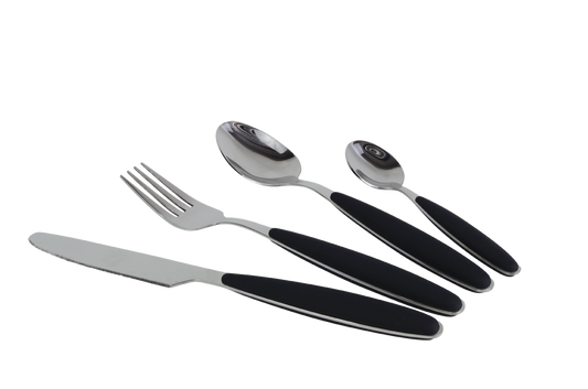 Besteckset Edelstahl, schwarz (R)
