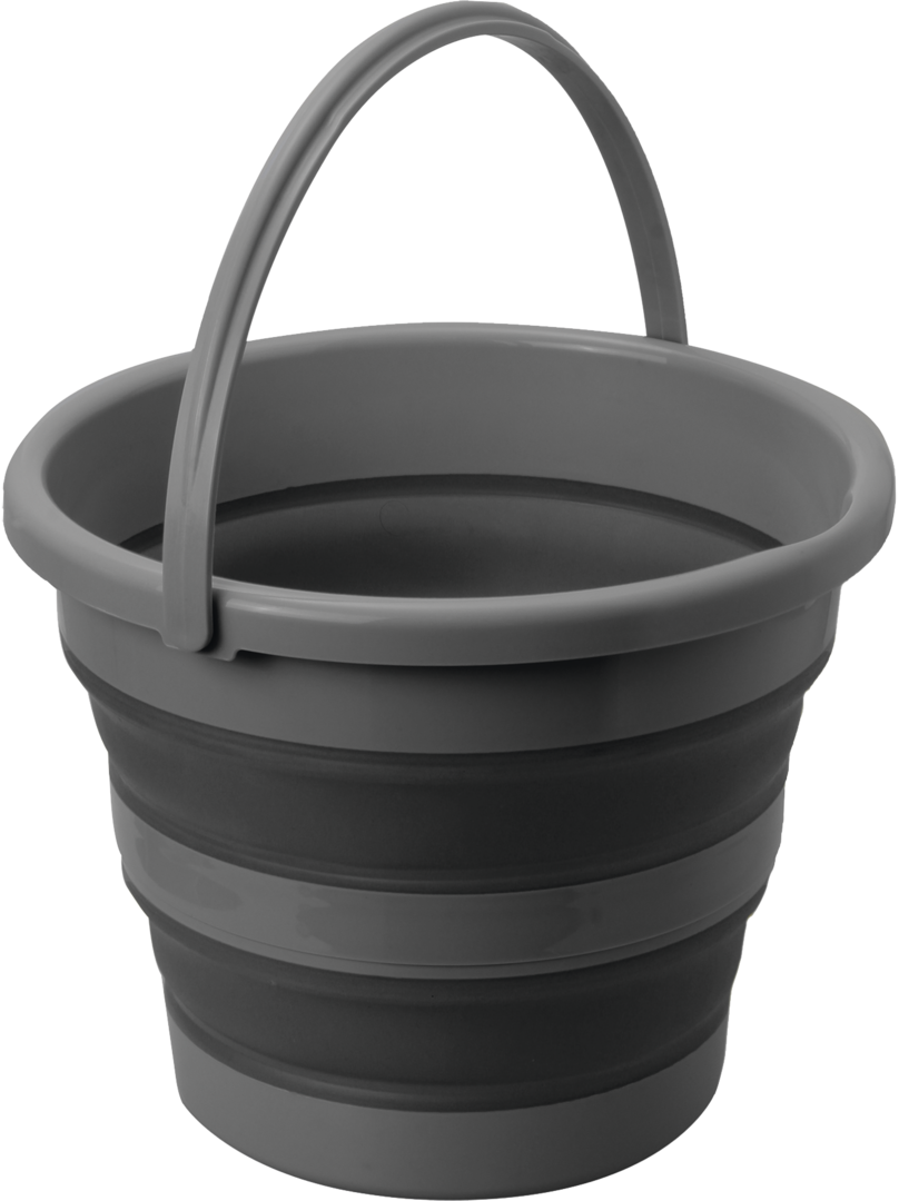 Faltbarer Eimer Drum 15 grau-schwarz