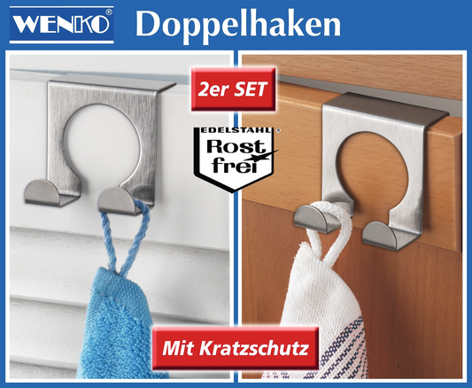 Küchendoppelhaken Edelstahl (A)