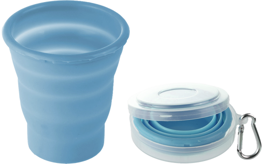 Silikon Faltbecher FOLD AWAY blau (A)