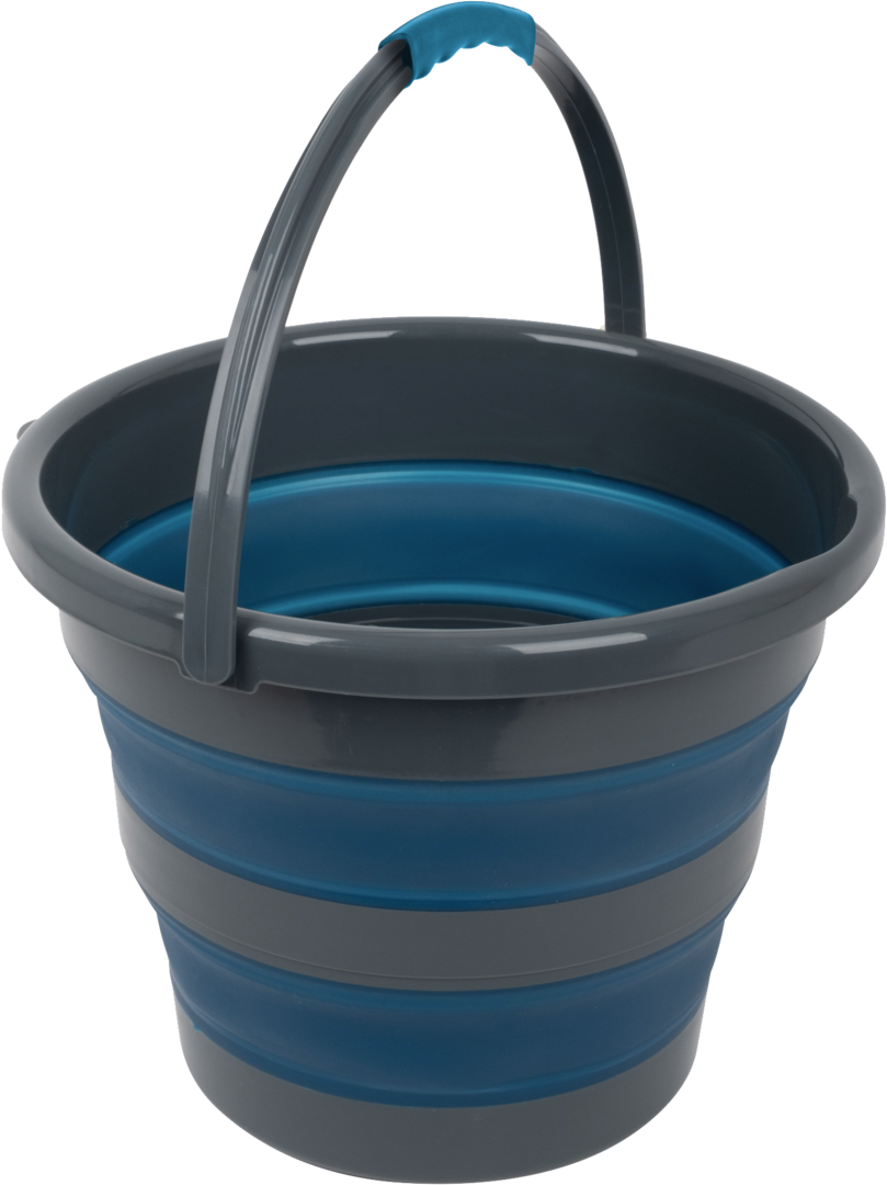 Faltbarer Eimer Drum 10 blau-grau