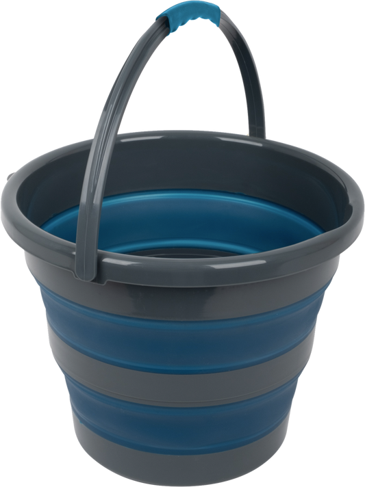 Faltbarer Eimer Drum 10 blau-grau