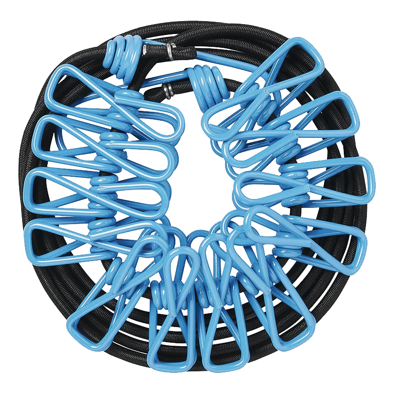 Wäscheleine elastisch mit 12 Klammern