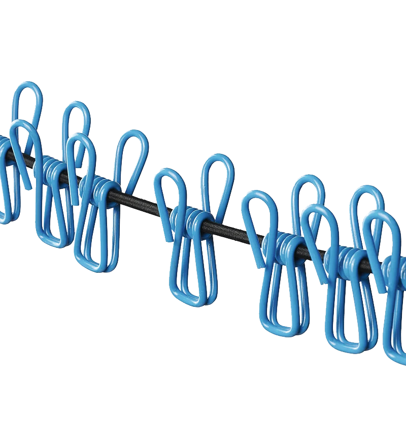 Wäscheleine elastisch mit 12 Klammern