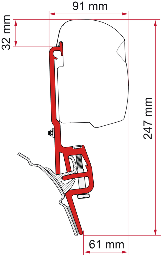Adapter F35 VW T4 Brandrup (A)