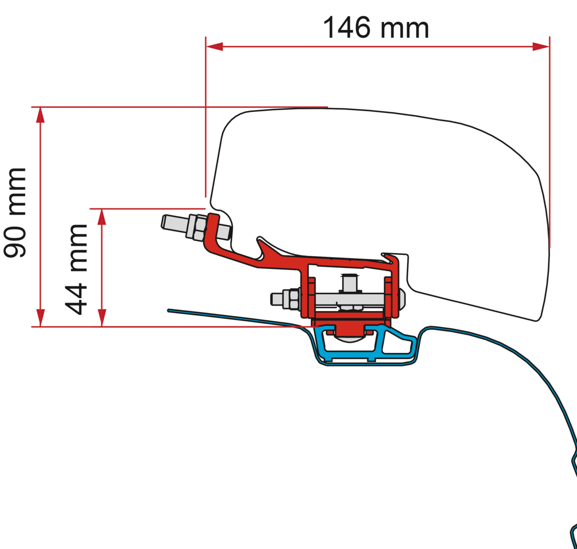Adapter F40 Kit VW T5-T6 C-Schiene