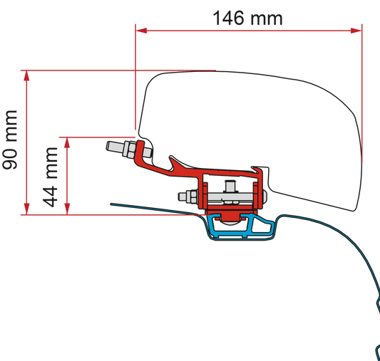Adapter F40 Kit VW T5-T6 C-Schiene