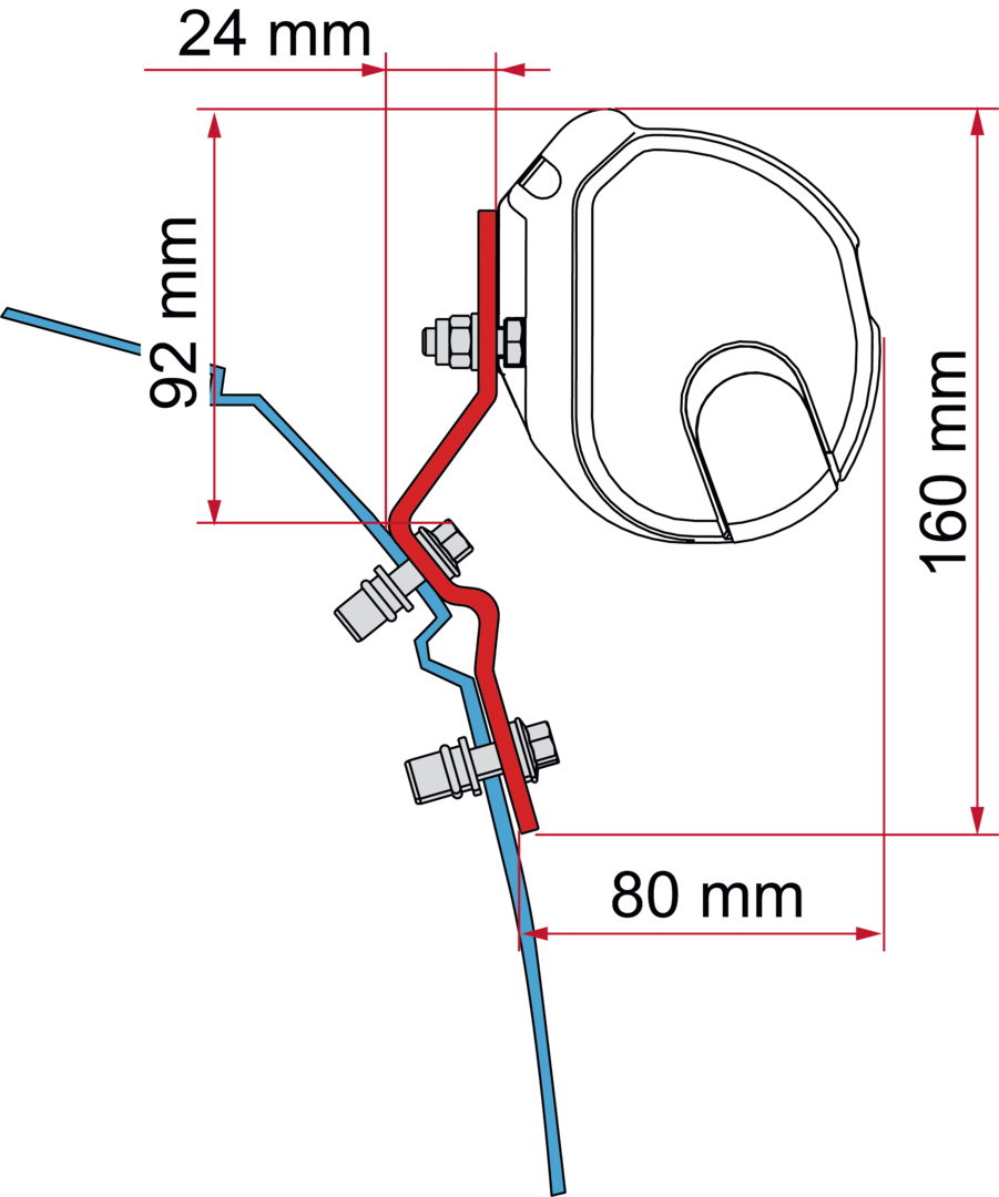 Adapter-Kit F35 VW T4 Lift Roof