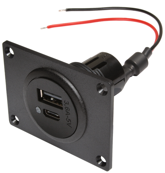 Power USB-C/A Dop.-steckd. +Montagepl.