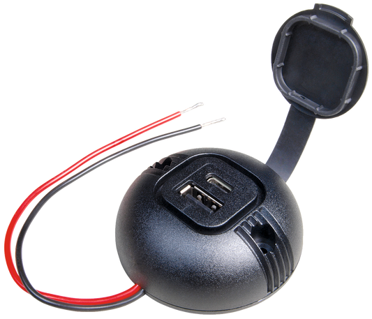 Aufbau-Powersteckdose rund mD USB-C/A